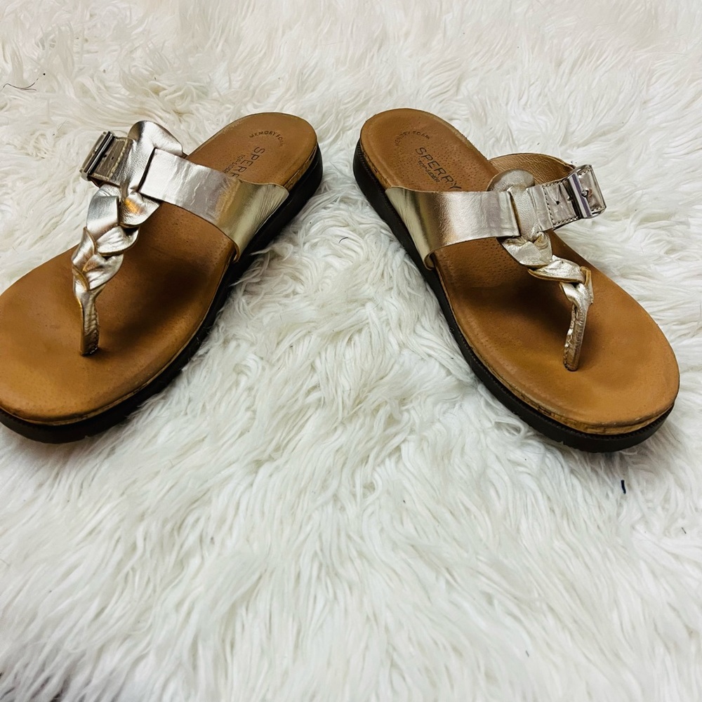 Sperry memory foam gold sandals